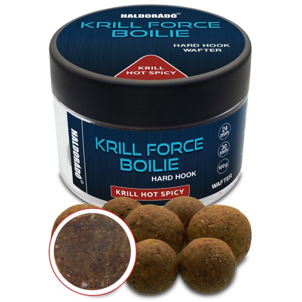 Haldorádó Tvrzené Boilie Krill Force Hard Hook Boilies Wafters 100 g 24/30 mm