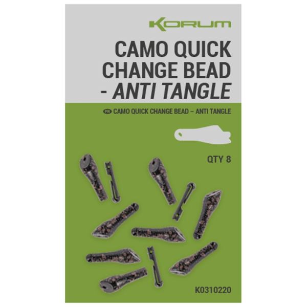 Korum Převleky Camo Quick Change Bead Anti Tangle 8 ks