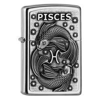 Zippo Benzínový zapalovač Pisces Zodiac emblem 25548 Zippo Benzínový zapalovač Pisces Zodiac emblem 25548