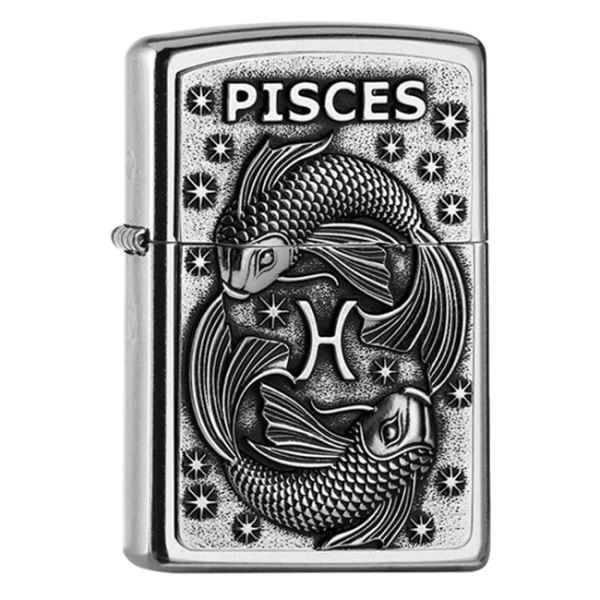 Zippo Benzínový zapalovač Pisces Zodiac emblem 25548