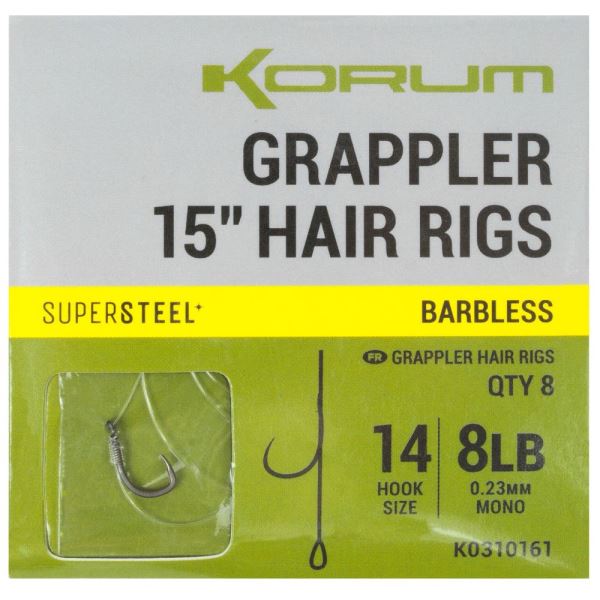 Korum Návazec Grappler 15” Hair Rigs Barbless 38 cm