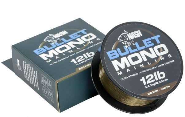 Nash vlasec bullet mono brown 1000 m -pr?m?r 0,28 mm / nosnost 10 lb