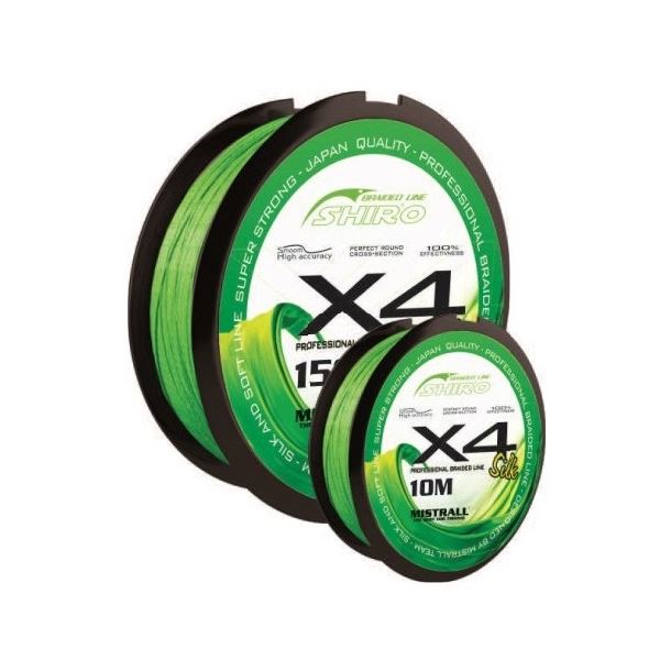 Mistrall Splétaná Šňůra Shiro Braided Line X4 Zelená 150 m