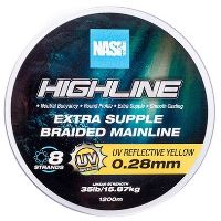 Nash Splétaná Šňůra Highline Extra Supple Braid UV Yellow 1200 m - 0,28 mm 15,87 kg