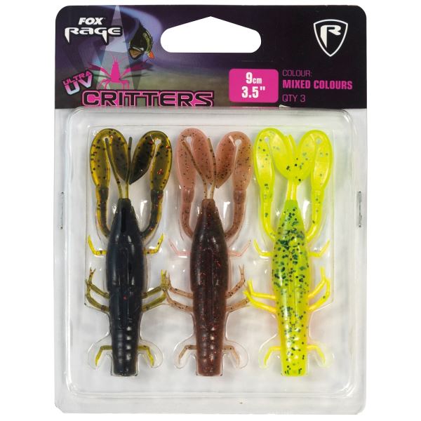 Fox Rage Gumová Nástraha Critters Mixed UV Colour Packs 3 ks