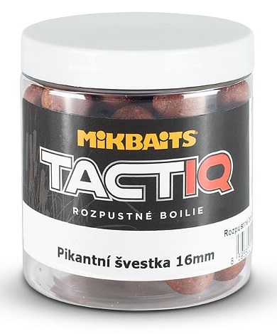 Levně Mikbaits rozpustné boilies tactiq pikantní švestka 250 ml - 16 mm