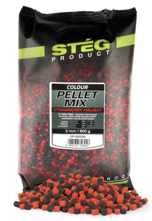Levně Stég pelety pellet mix 800 g 5 mm - strawberry halibut