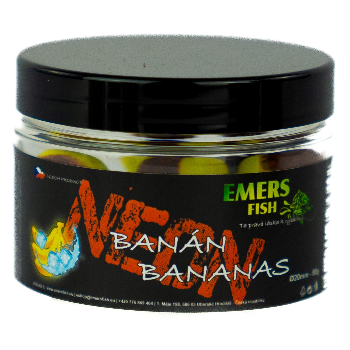 Levně Emersfish boilie neonky banán bananas 50 g - 16 mm