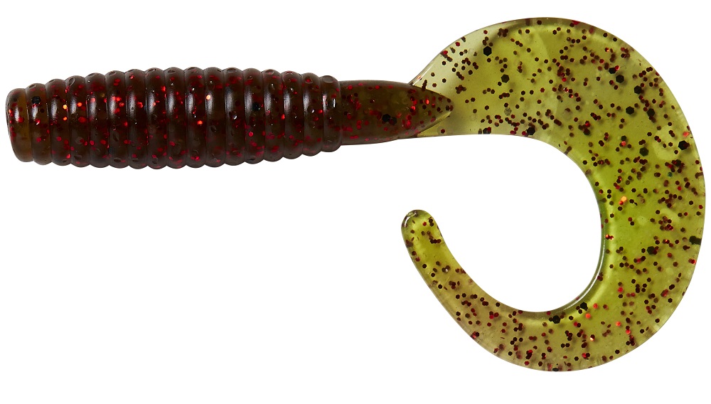Levně Ron thompson gumová nástraha grup curl tail uv olive red - 7 cm