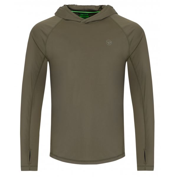 Korda Triko UPF Hooded Top Dark Khaki