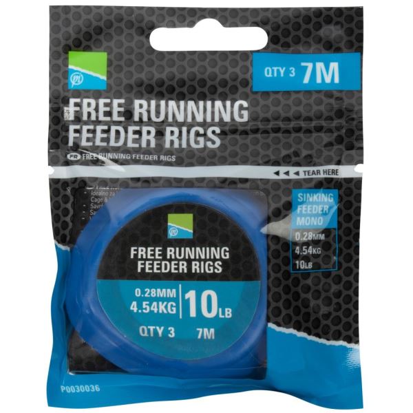 Preston Innovations Návazec Free Running Feeder Rigs 0,28 mm 4,54 kg 7 m