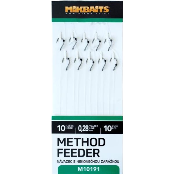 Mikbaits Method Feeder návazce S Nekonečnou Zarážkou 10ks