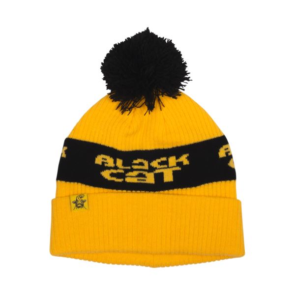 Black Cat Čepice Yellow Bobble Hat