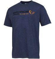 Savage Gear Triko Signature Logo T Shirt Blue Melange Savage Gear Triko Signature Logo T Shirt Blue Melange