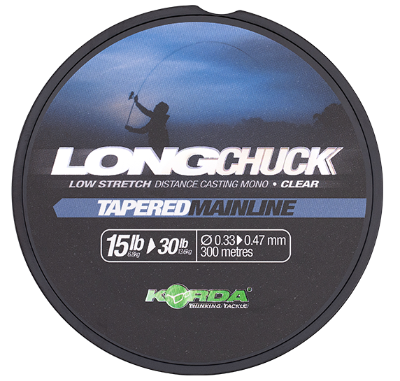 Levně Korda vlasec longchuck tapered mainline clear 300 m - 0,33-0,47 mm 15-30 lb