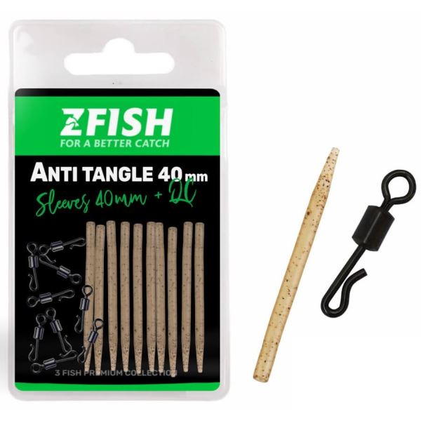 Zfish Sada Převleků Anti Tangle Sleeves + Obratlík QC Vel 8 10 ks