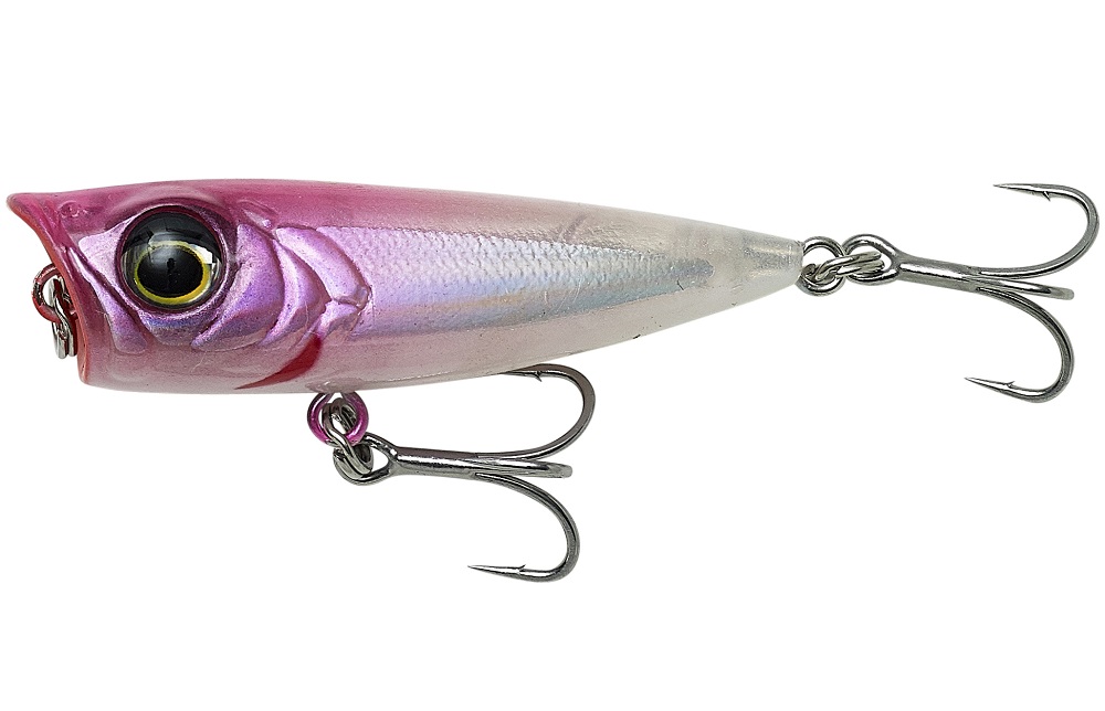 Levně Savage gear wobler 3d minnow popper pink head - 4,3 cm 2,6 g