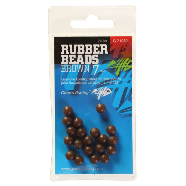 Giants fishing gumové kuličky rubber beads transparent brown -6 mm