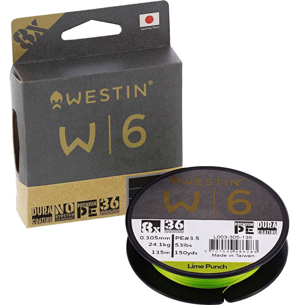 Levně Westin splétaná šňůra w6 8 braid lime punch 135 m - 0,26 mm 17,2 kg