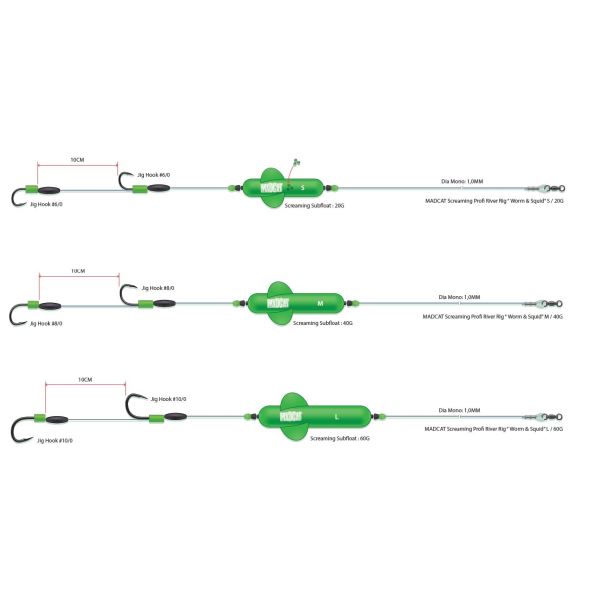 Madcat Návazec Screaming Profi River Rigs Worm and Squid