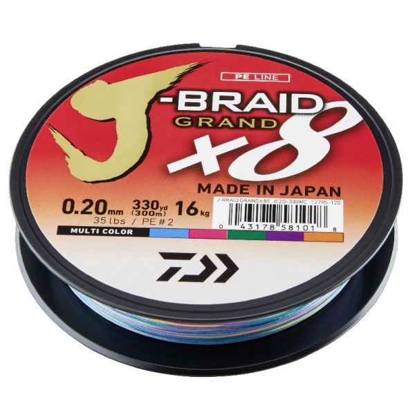 Daiwa Splétaná Šňůra J-Braid 8 Grand Mutlibarva 150 m