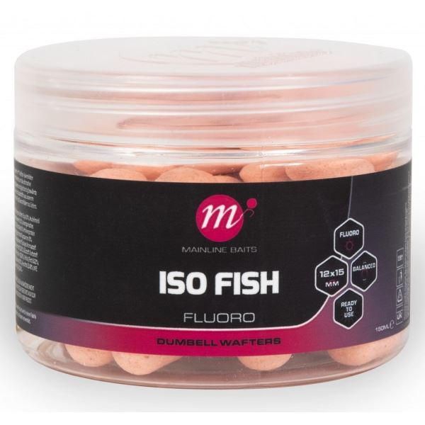 Mainline Vyvážené Boilie Fluoro Dumbell Wafters ISO Fish 150 ml 12x15 mm