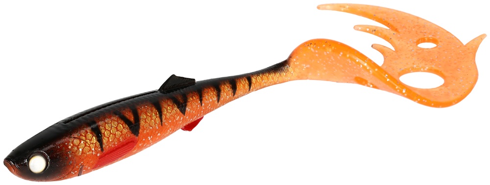 Levně Mikado gumová nástraha sicario pike tail orange perch balení - 14 cm 13 g 2 ks