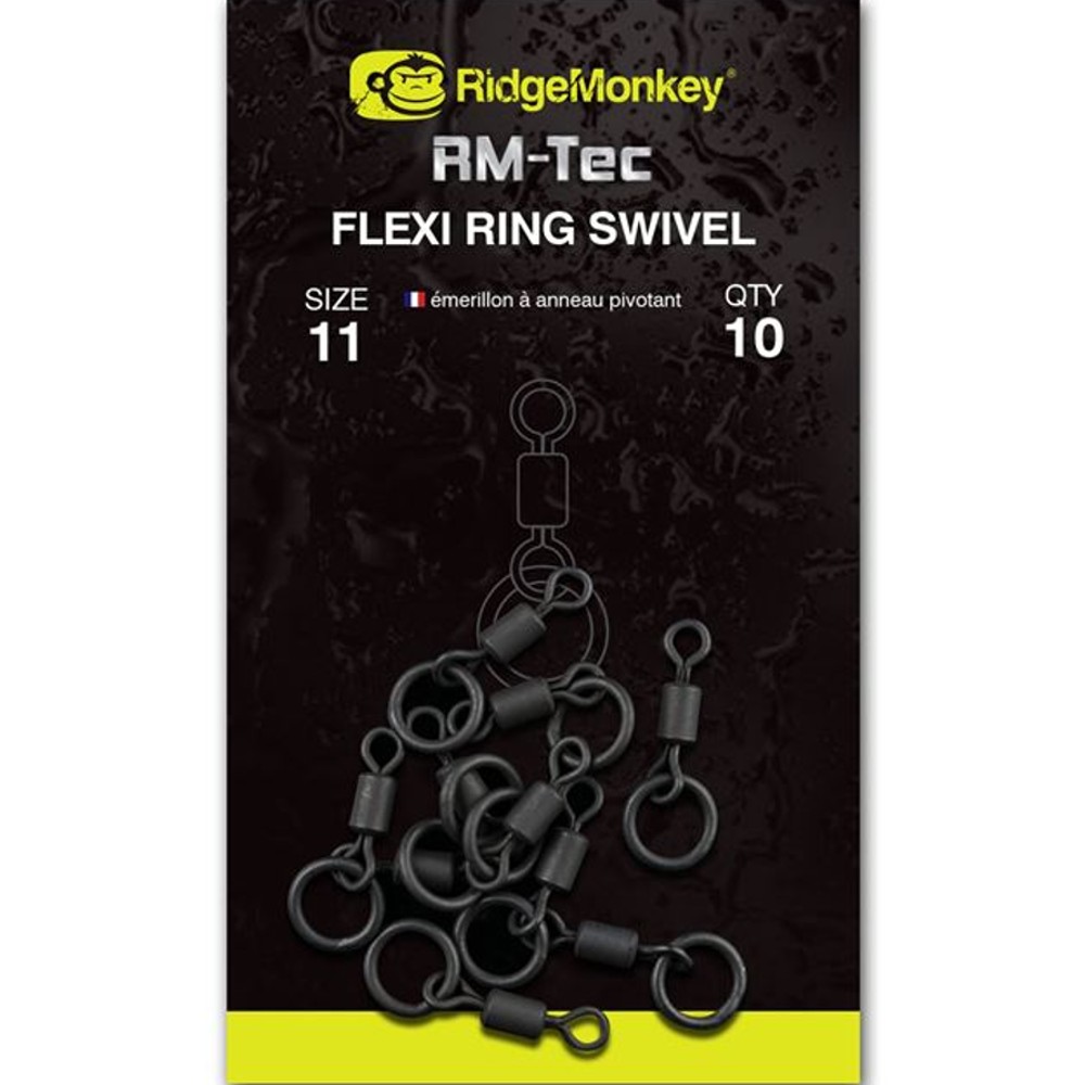 Levně Ridgemonkey obratlík rm-tec flexi ring swivel 10 ks - velikost 11