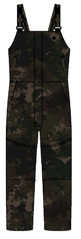 Levně Korda kalhoty polar salopettes dark kamo - l