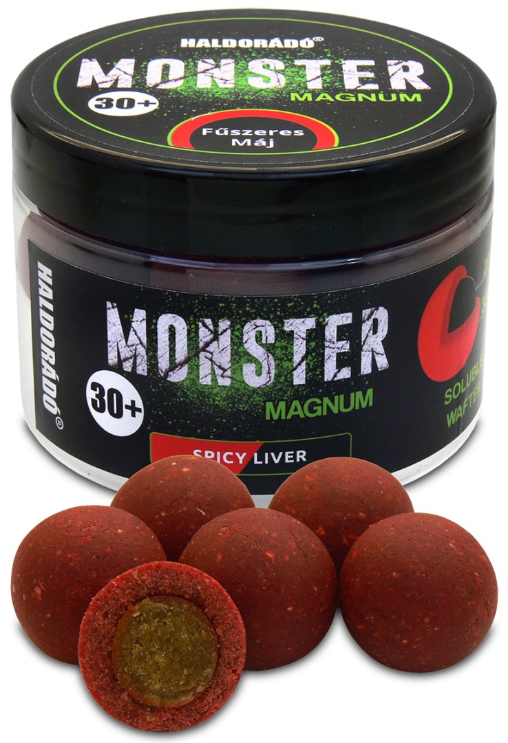 Haldorádó plovoucí boilie pop-up boilies monster magnum 180 g 30 mm - pikantní játra