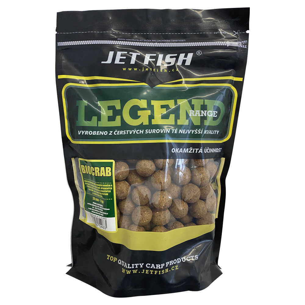 Levně Jet fish boilie legend range biocrab - 1 kg 24 mm