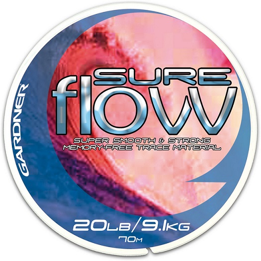 Gardner - návazcový vlasec sure flow 70 m crystal-nosnost 15lb/6,8kg