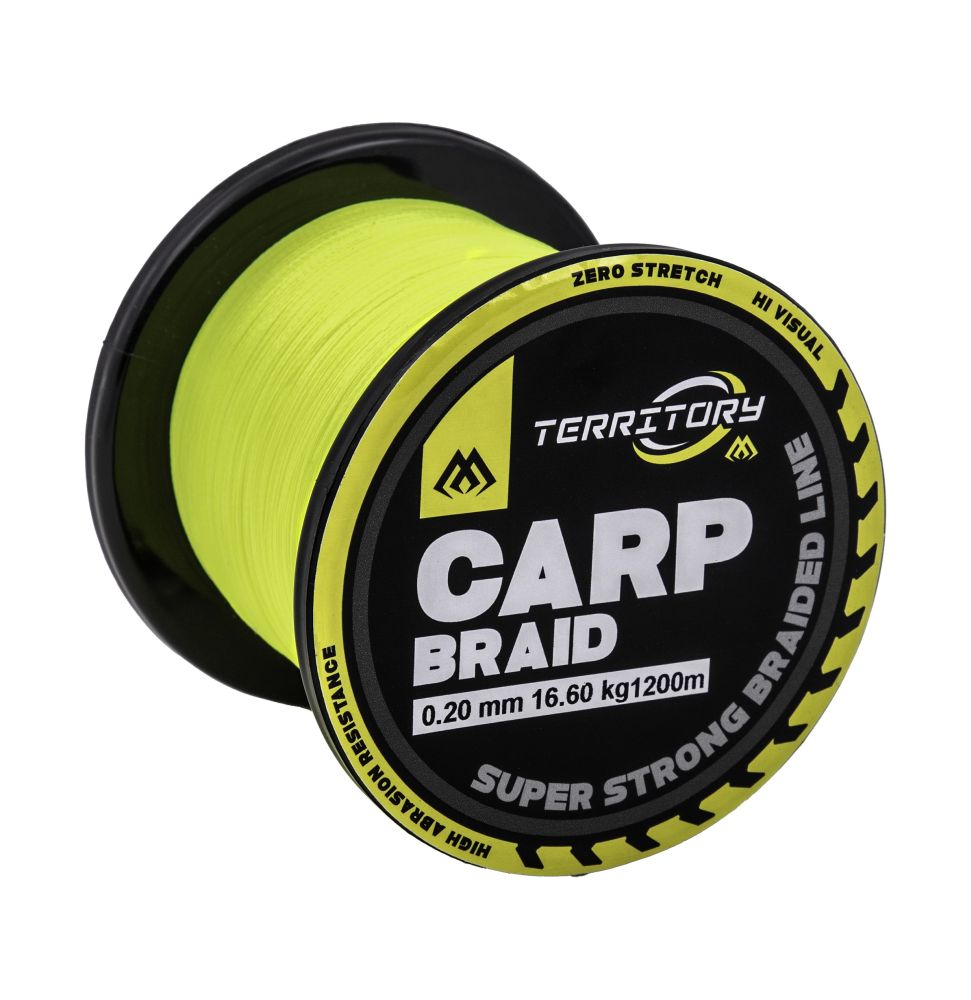 Levně Mikado splétaná šňůra territory carp braid 1200 m - 0,18 mm 14,4 kg