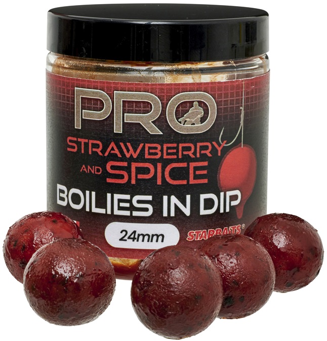 Levně Starbaits boilies in dip probiotic strawberry spice 150 g - 24 mm
