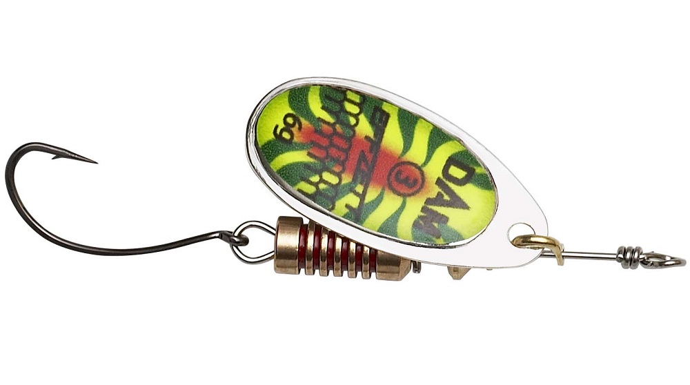 Levně Dam třpytka effzett spinner with single hooks sinking firetiger uv - velikost 2 hmotnost 4 g