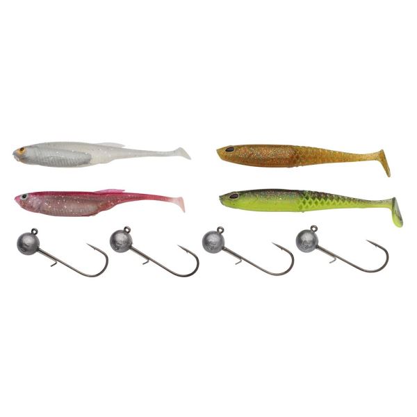 Berkley Sada Nástrah a Jigových Hlaviček Powerbait Perch Jig Pro Pack Dark Water 8 ks 7,5 + 8 cm 5 g