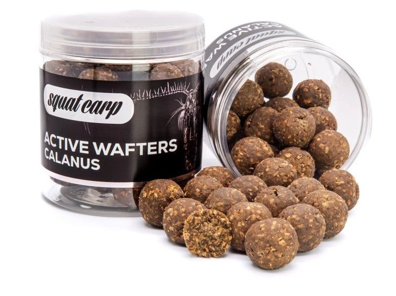 Levně Squat carp vyvážené boilies active wafters calanus - 150 g 20 mm