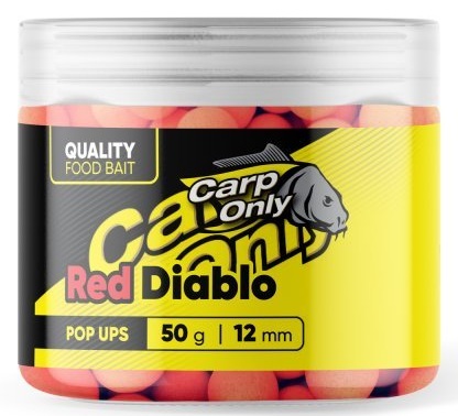 Levně Carp only plovoucí boilies hi-visual pop up red diablo 50 g - 12 mm