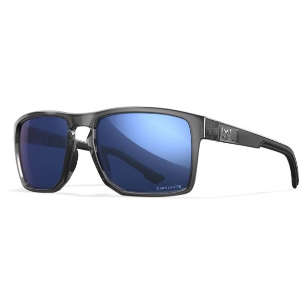 Wiley X Brýle Founder Captivate Polarized Blue Mirror - Gloss Crystal Grey