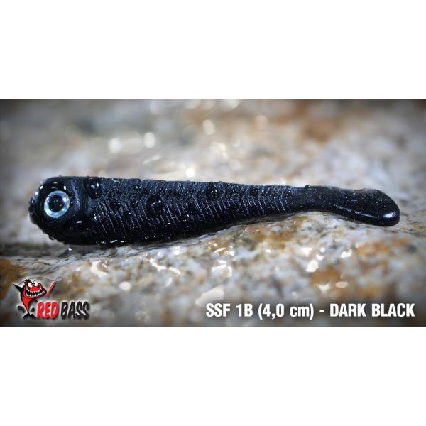 Redbass Gumová Nástraha Mikrosmáček SSF 1B Dark Black - 4 cm 0,6 g