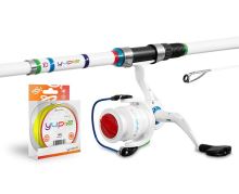 Delphin Dětský Set YUPIE Prut 2,4 m 40 g + Naviják 3T + Vlasec 0,22 mm
