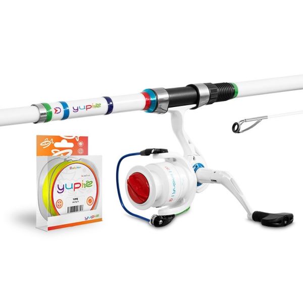 Delphin Dětský Set YUPIE Prut 1,8 m 40 g + Naviják 3T + Vlasec 0,22 mm