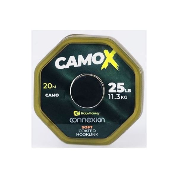 RidgeMonkey Šňůrka Connexion CamoX Soft Coated Hooklink 20 m