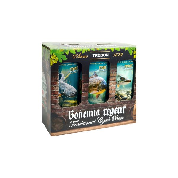Bohemia Regent Pivo Dárkový Karton Dřevěný Vodní Říše 6x 0,5 l