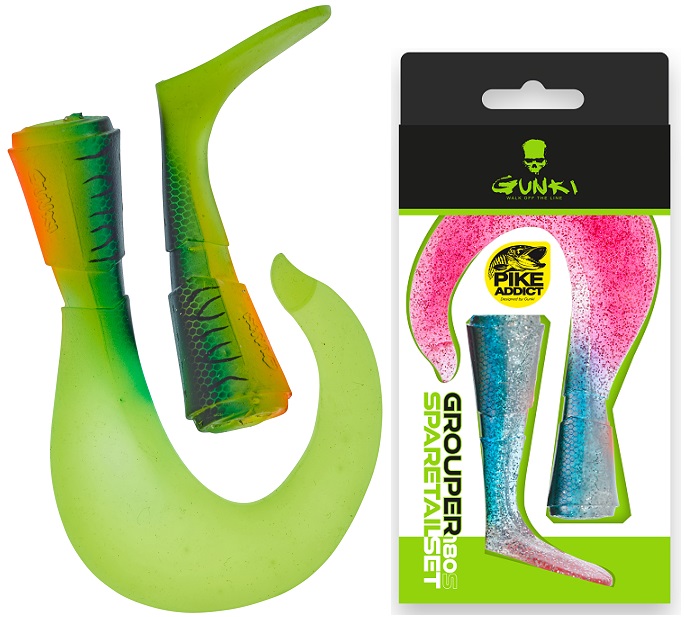 Levně Gunki náhradní ocásky grouper s fire tiger 18 cm