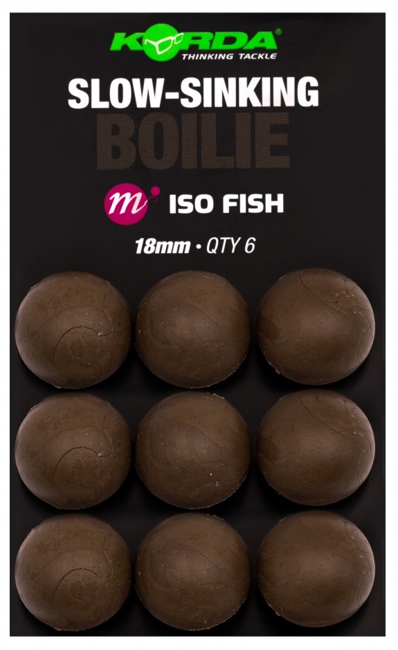 Korda umělé boilie slow sinking boilie iso fish 9 ks - 18 mm
