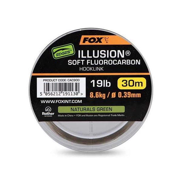 Fox Fluorocarbon Edges Illusion Soft Hooklink Naturals Green 30 m