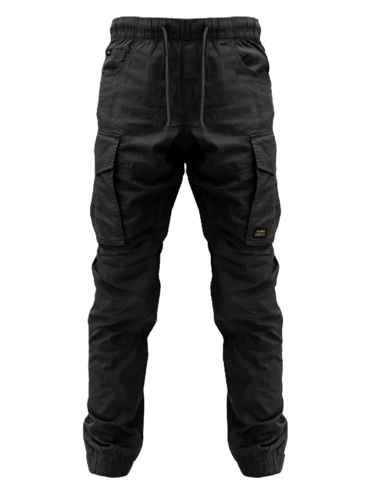 Levně Kumu lehké kalhoty utility cargos černé - m